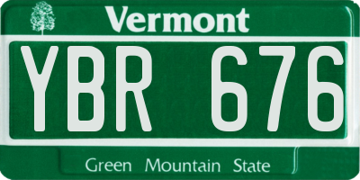 VT license plate YBR676