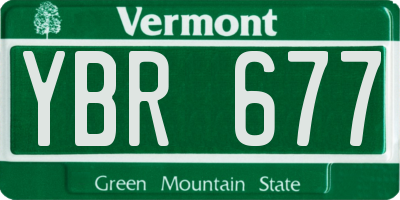 VT license plate YBR677