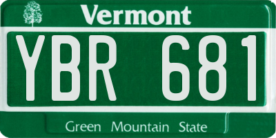 VT license plate YBR681