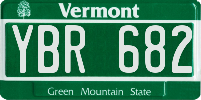 VT license plate YBR682