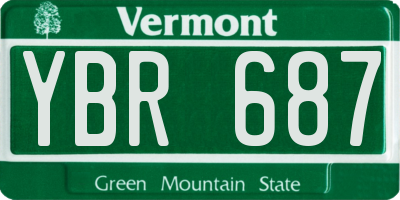 VT license plate YBR687