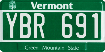 VT license plate YBR691
