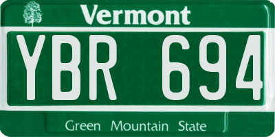 VT license plate YBR694