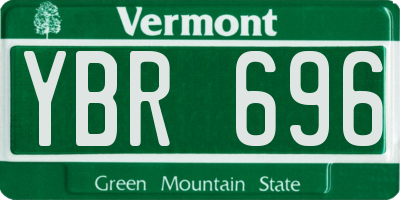 VT license plate YBR696