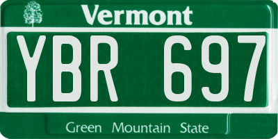 VT license plate YBR697