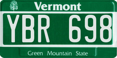 VT license plate YBR698