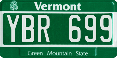 VT license plate YBR699