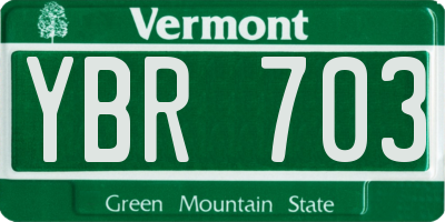 VT license plate YBR703
