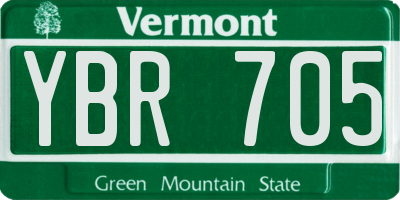 VT license plate YBR705