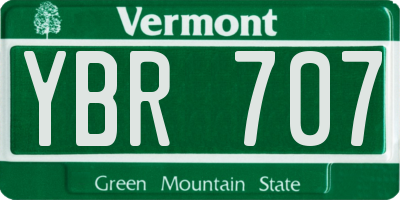 VT license plate YBR707