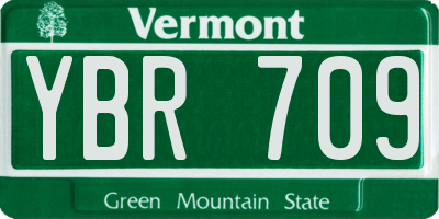 VT license plate YBR709