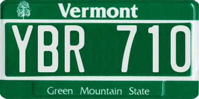 VT license plate YBR710