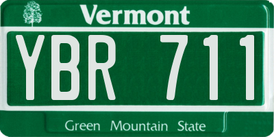 VT license plate YBR711