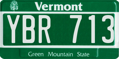 VT license plate YBR713