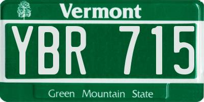 VT license plate YBR715