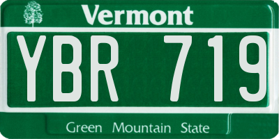 VT license plate YBR719