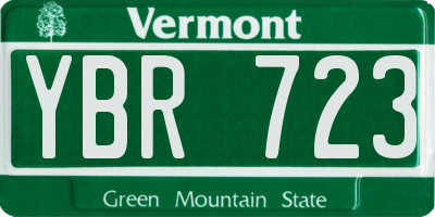VT license plate YBR723
