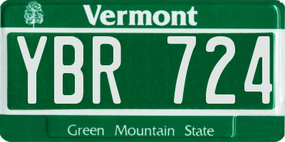 VT license plate YBR724