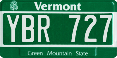 VT license plate YBR727