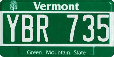 VT license plate YBR735