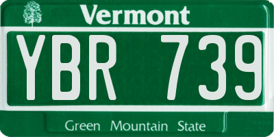 VT license plate YBR739