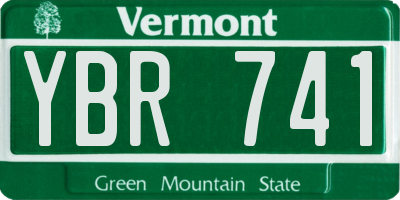 VT license plate YBR741