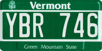 VT license plate YBR746