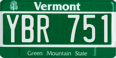 VT license plate YBR751