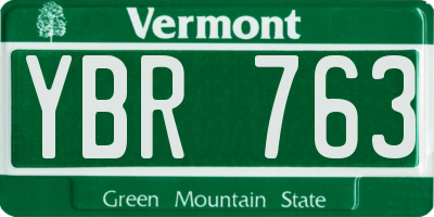 VT license plate YBR763