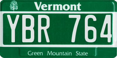 VT license plate YBR764