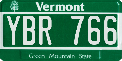 VT license plate YBR766