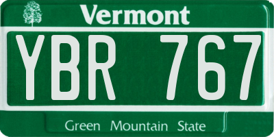 VT license plate YBR767