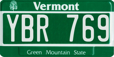 VT license plate YBR769