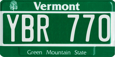 VT license plate YBR770