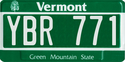 VT license plate YBR771