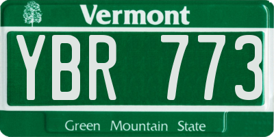 VT license plate YBR773