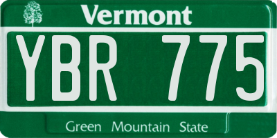 VT license plate YBR775