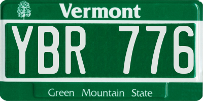 VT license plate YBR776
