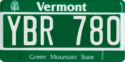 VT license plate YBR780