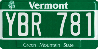 VT license plate YBR781