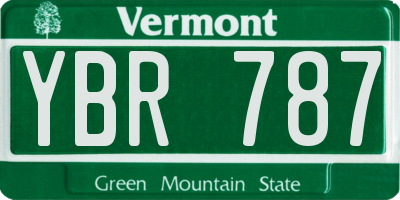 VT license plate YBR787