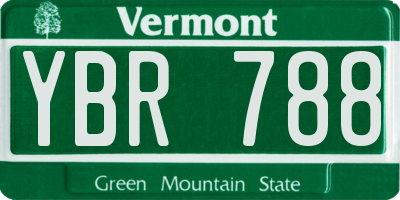 VT license plate YBR788