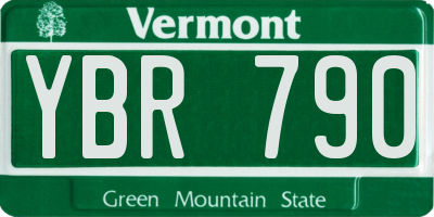 VT license plate YBR790