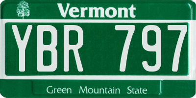 VT license plate YBR797