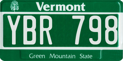 VT license plate YBR798