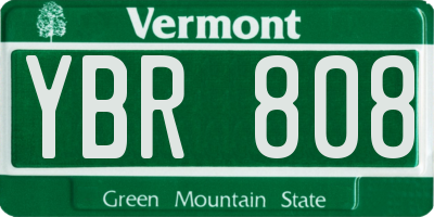 VT license plate YBR808
