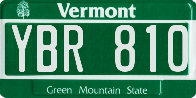 VT license plate YBR810