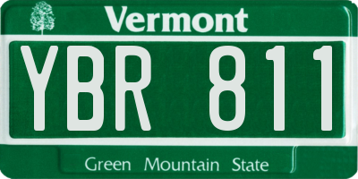 VT license plate YBR811
