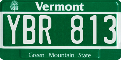 VT license plate YBR813