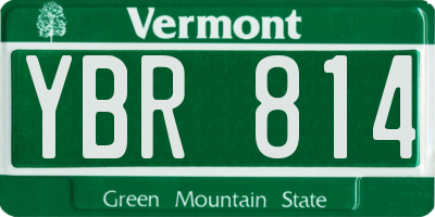 VT license plate YBR814